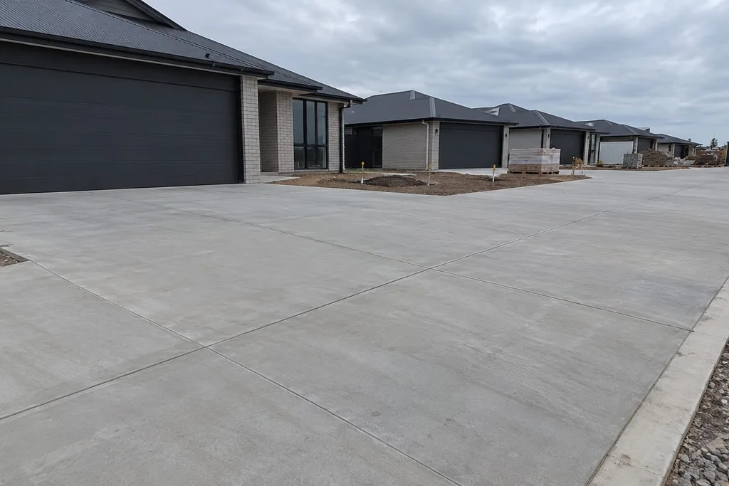 plain concrete driveways